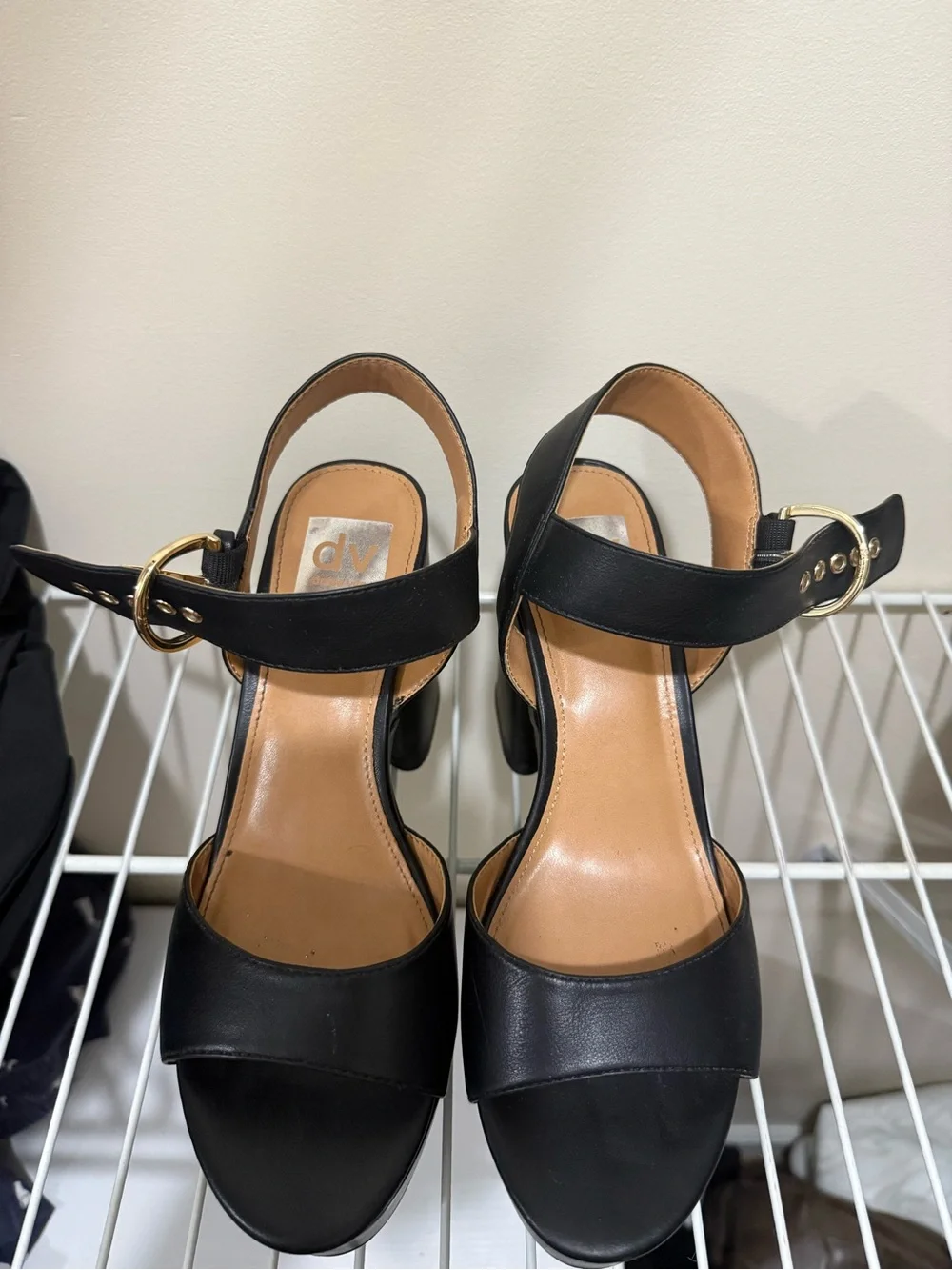DV by Dolce Vita Black Platform Slingback Sandals